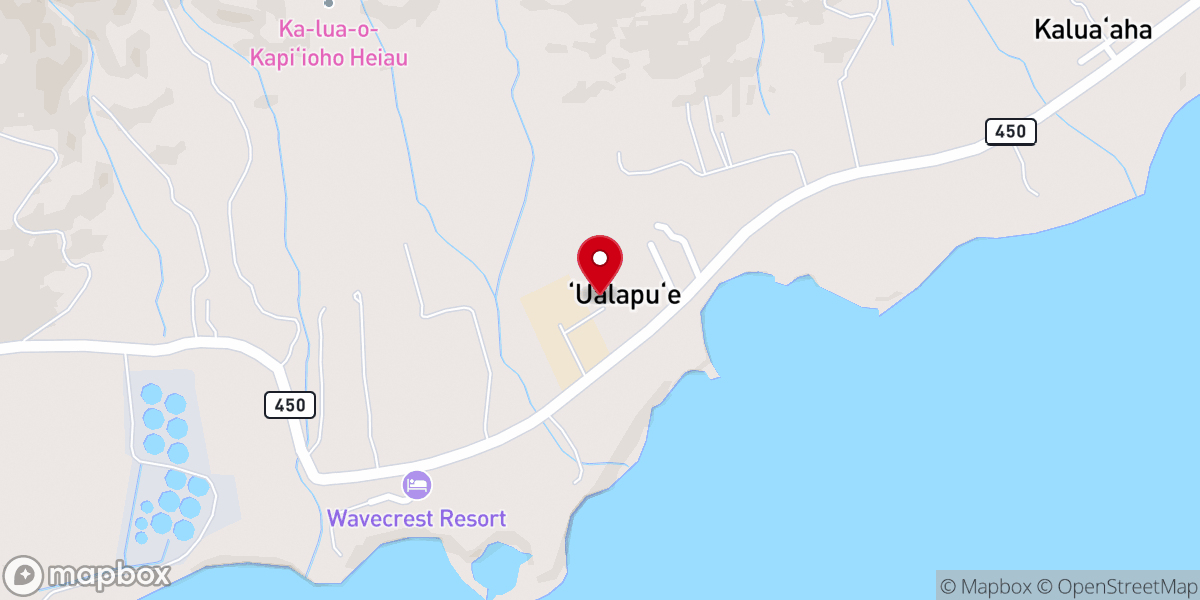 Map showing location of King's Chapel Mana'e Assemblies of God