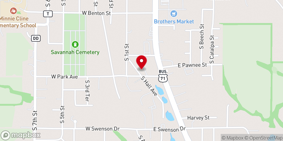 Map showing location of Saint Rose of Lima Catholic Church