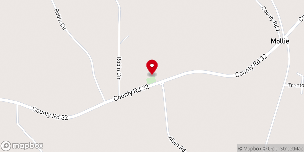 Map showing location of Eureka Baptist Church