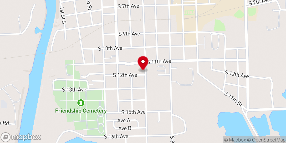 Map showing location of Tenth Street Baptist Church