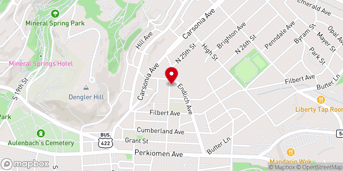 Map showing location of Pennside Presbyterian Church