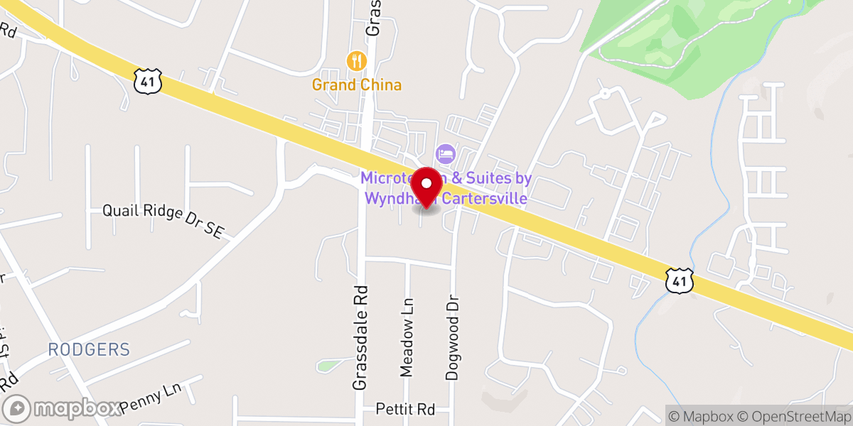 Map showing location of Ecclesia Cartersville