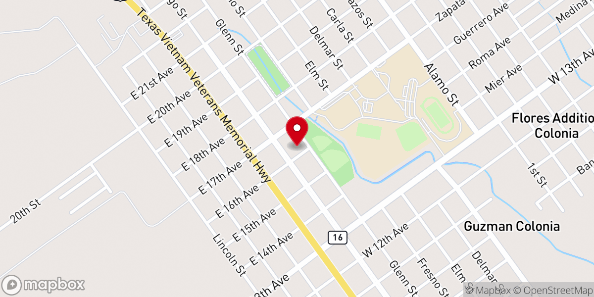Map showing location of Our Lady of Lourdes Catholic Church