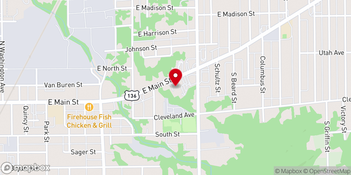 Map showing location of Trinity Lutheran Church