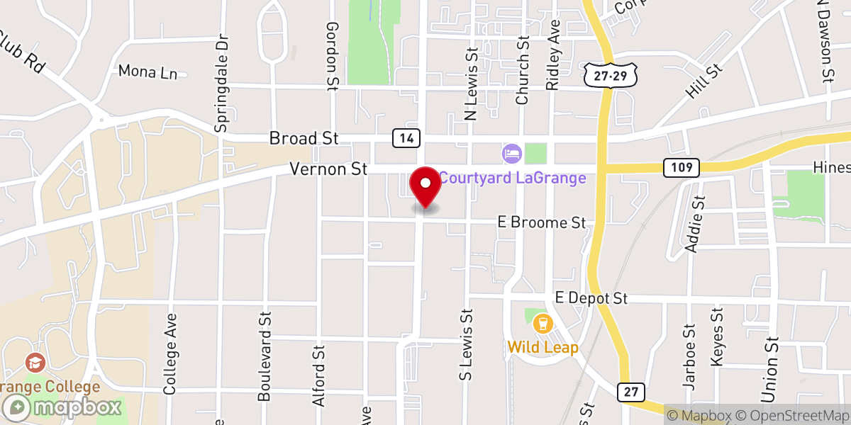Map showing location of First Primitive Baptist Church