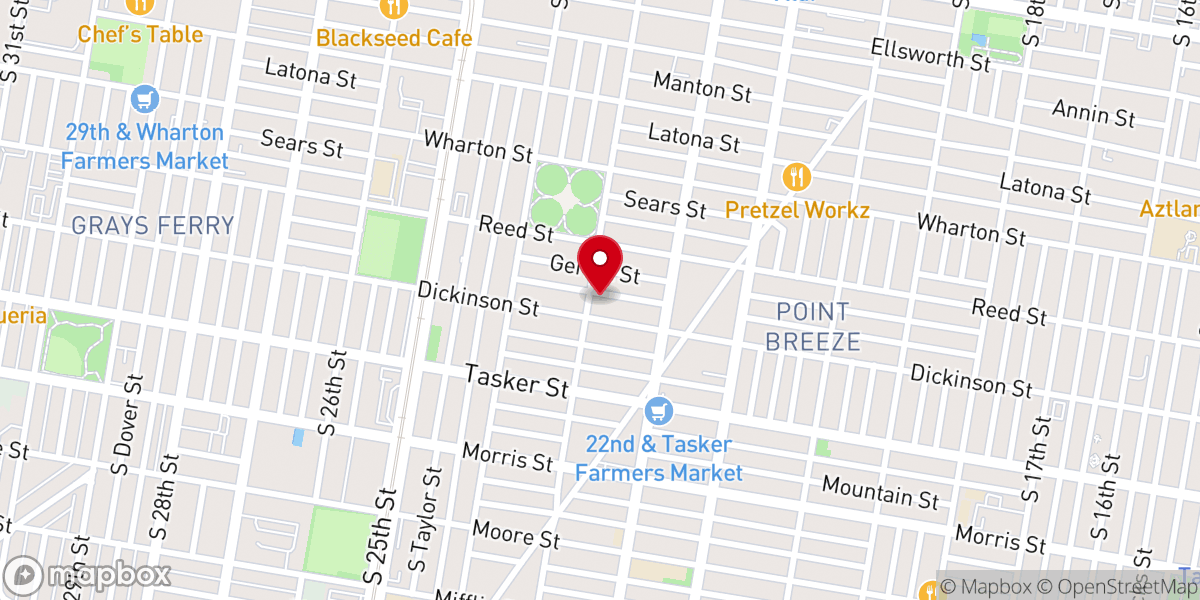 Map showing location of New Bethany Baptist Church