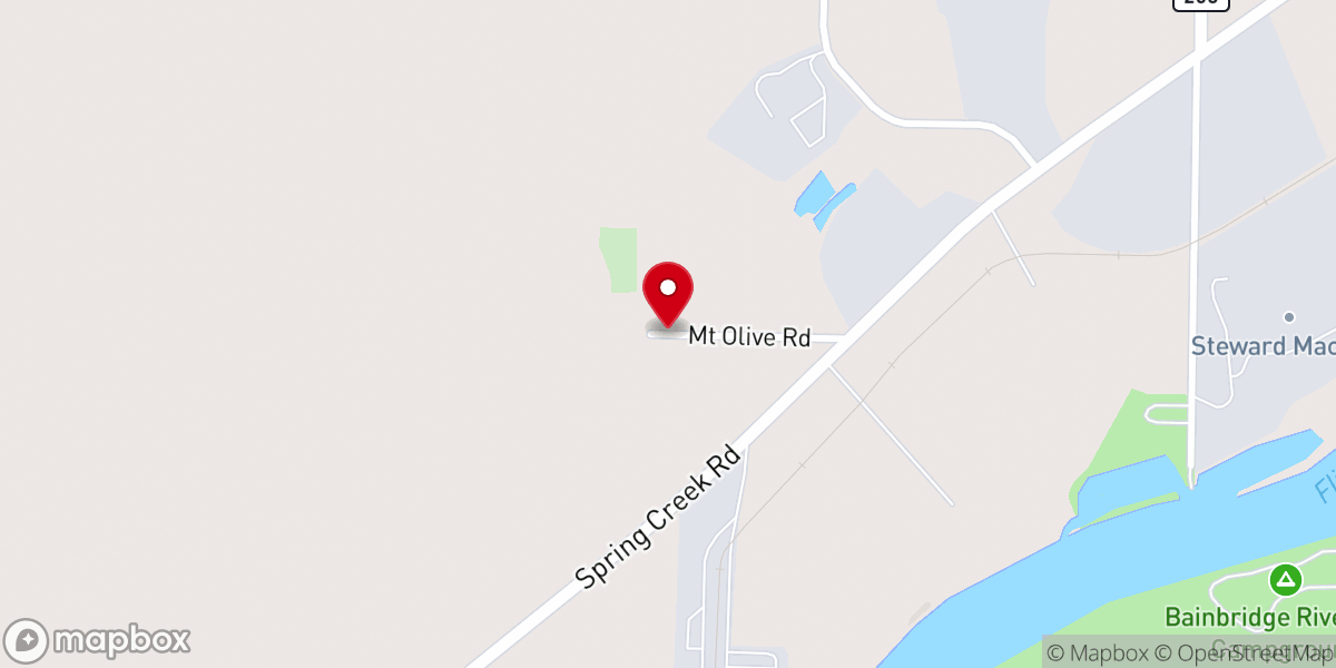 Map showing location of Mount Olive Church