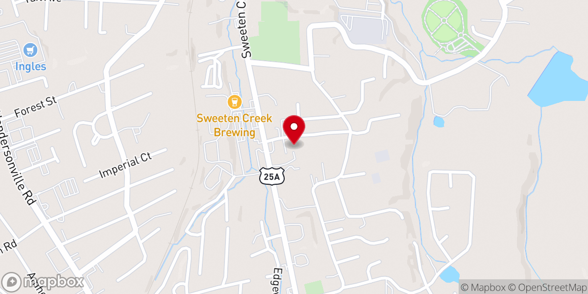 Map showing location of Sweeten Creek Church