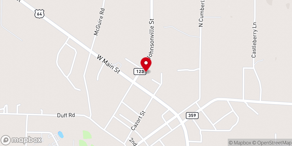 Map showing location of Lamar Worship Center