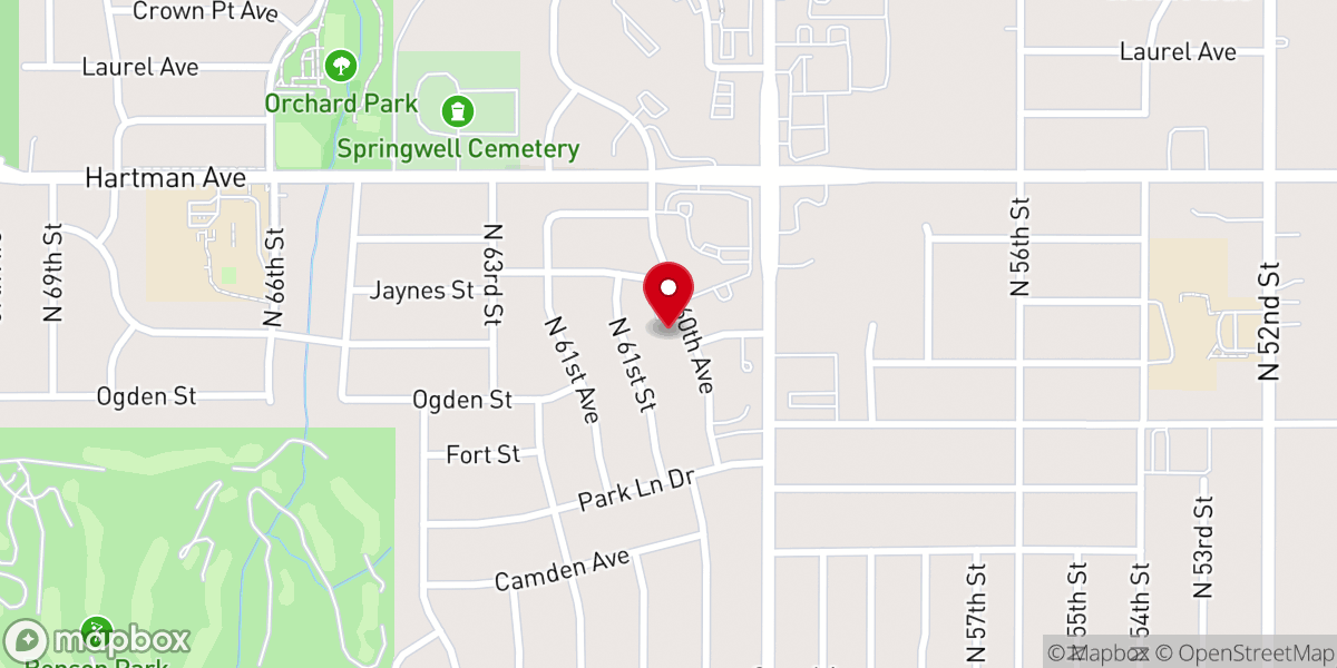 Map showing location of Park Lane Baptist Church of Omaha
