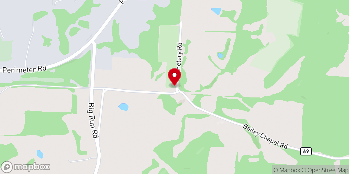 Map showing location of Bailey Chapel