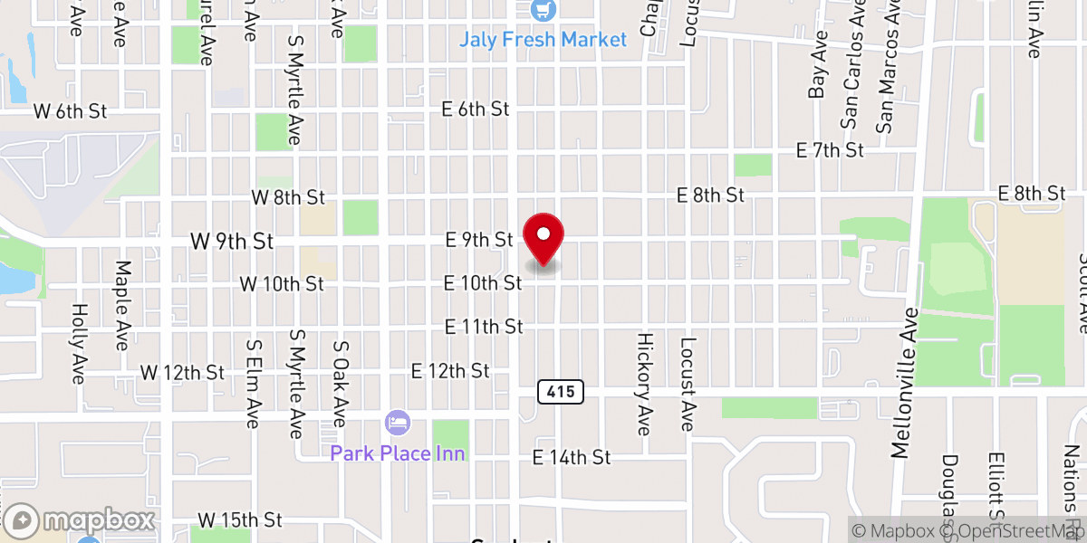 Map showing location of St John Missionary Baptist Church