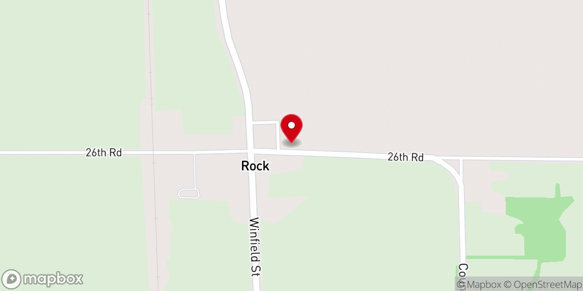Map showing location of Rock Christian Church