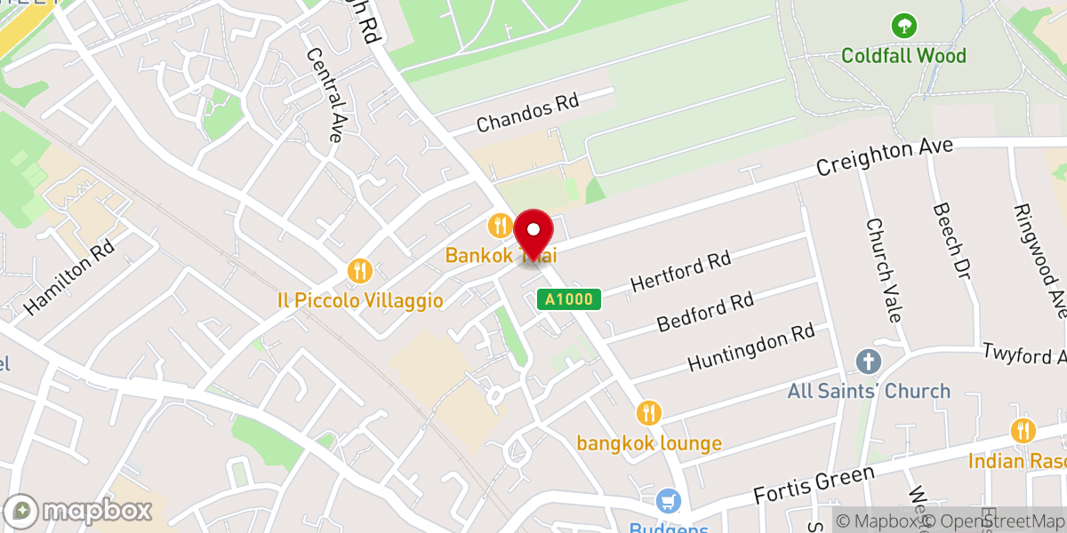 Map showing location of East Finchley Methodist Church