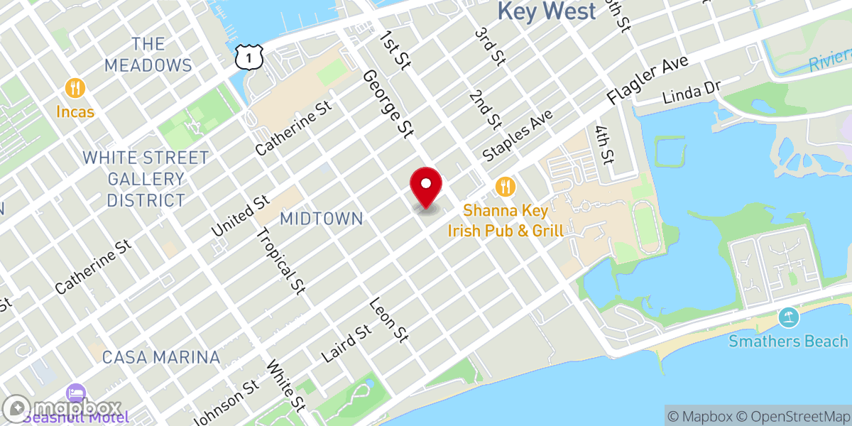 Map showing location of Key West Church of Christ