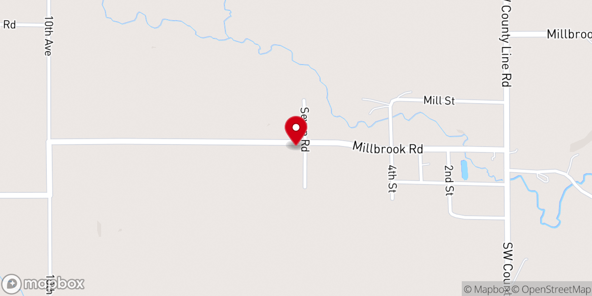 Map showing location of Millbrook Free Methodist Church