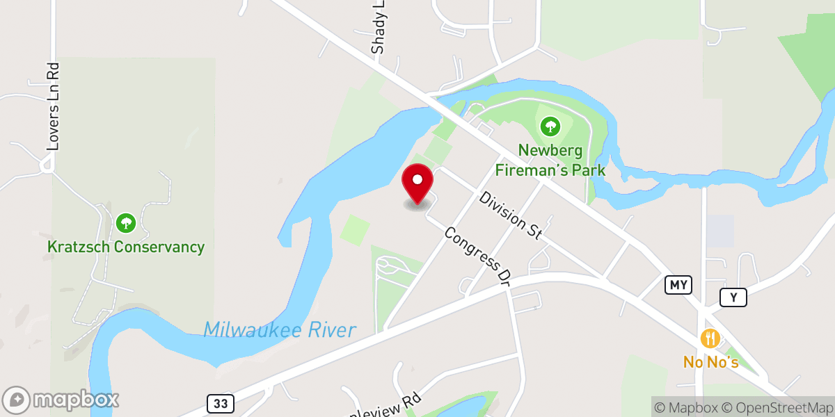 Map showing location of St. John Lutheran Church