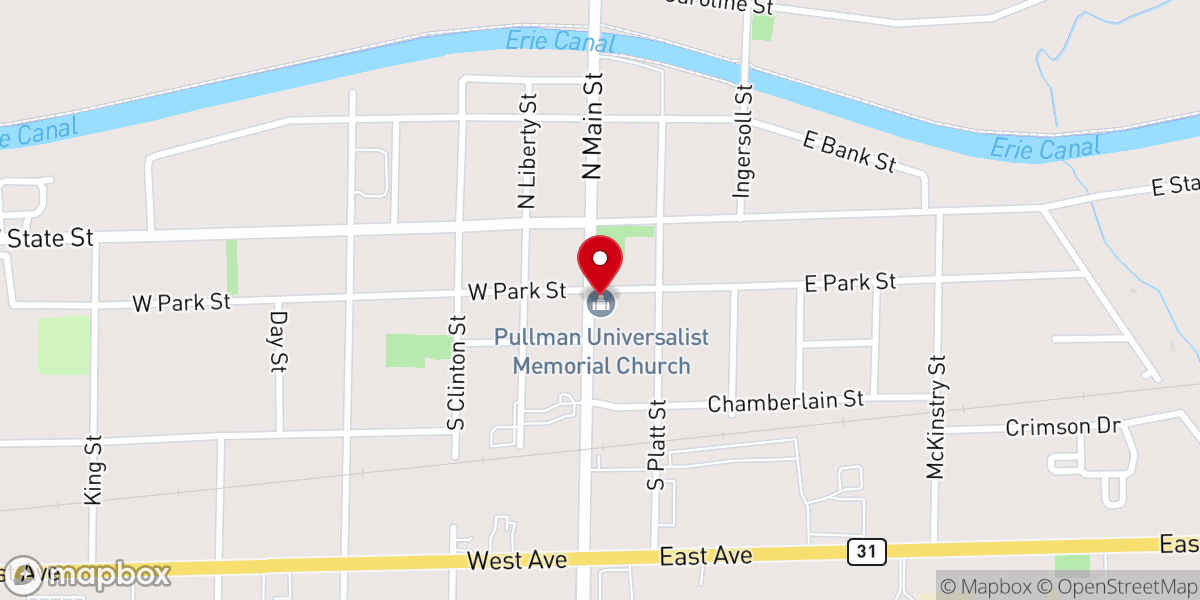 Map showing location of Pullman Memorial Universalist