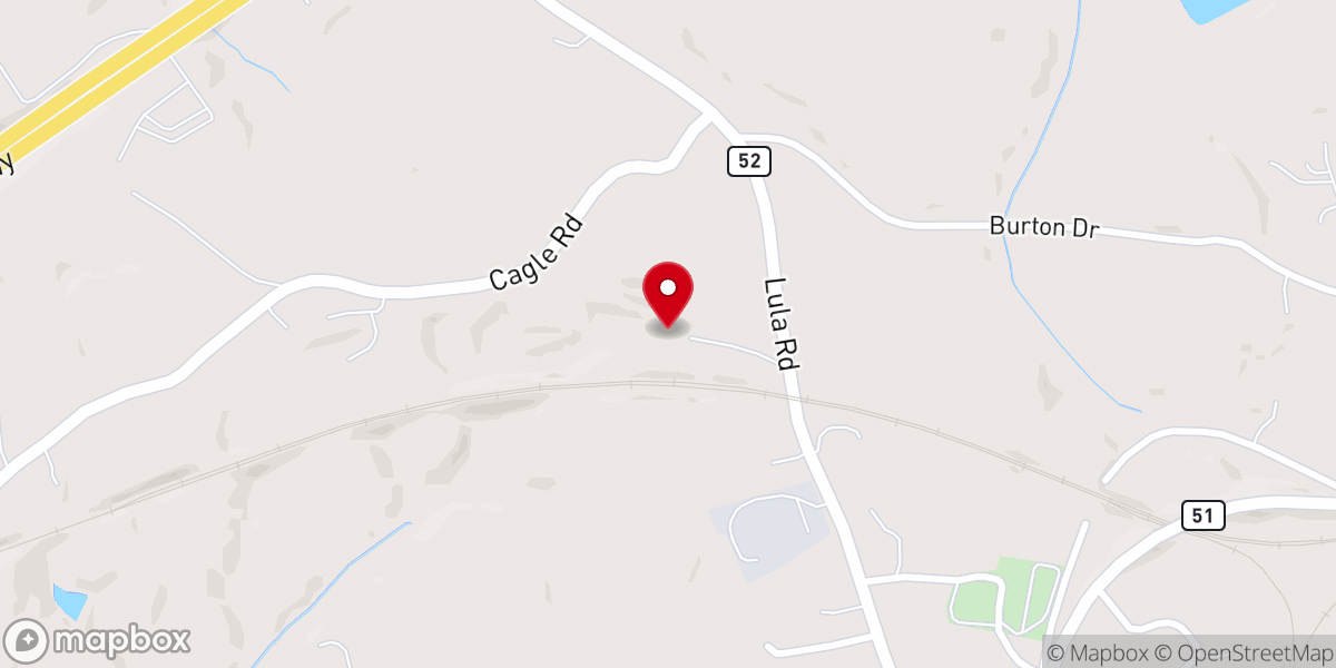 Map showing location of Lula Worship Center