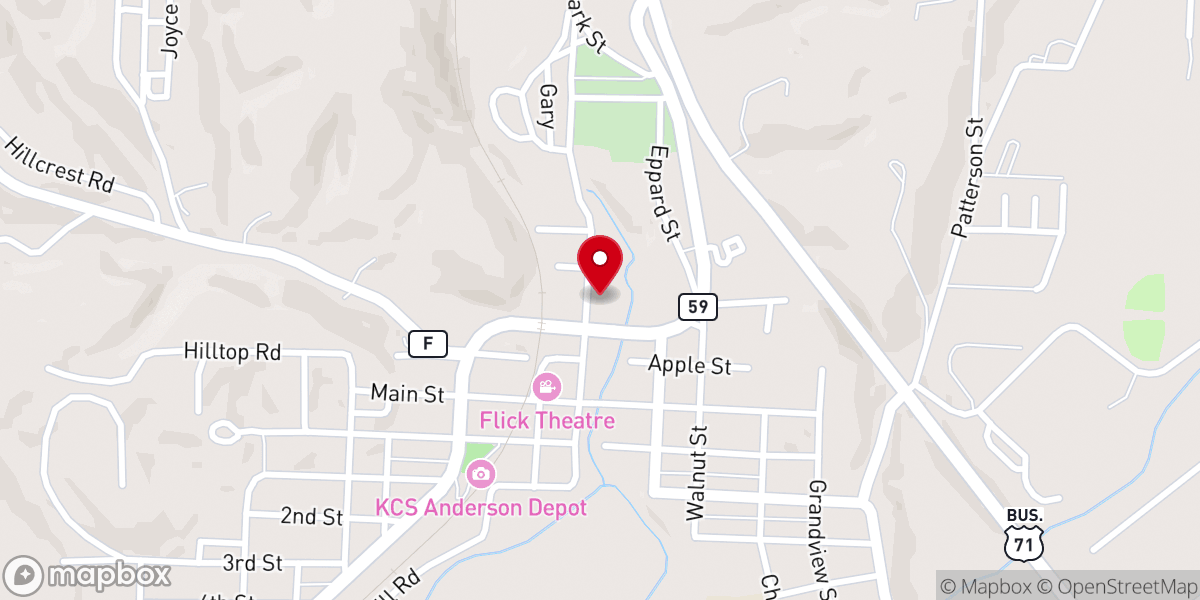 Map showing location of Church of Christ