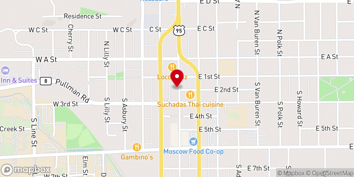 Map showing location of Bucer's Coffee House Pub
