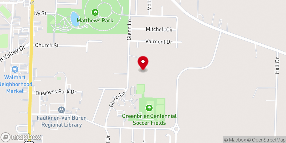 Map showing location of New Life Church Greenbrier
