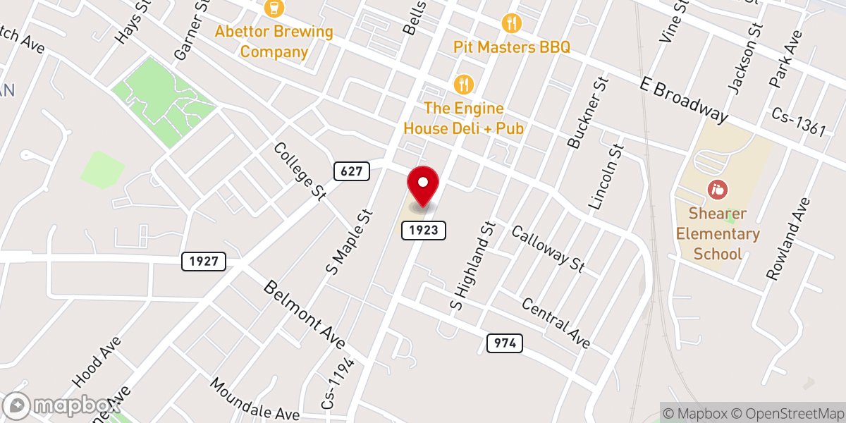 Map showing location of St. Joseph Catholic Church