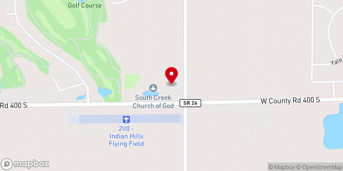 Map showing location of South Creek Church of God