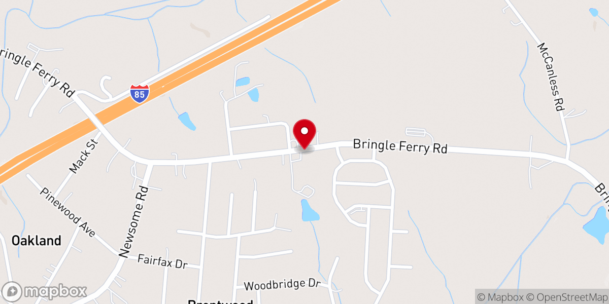 Map showing location of Rowan Christian Church