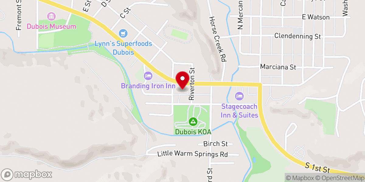Map showing location of Our Lady of the Woods Catholic Church, Dubois