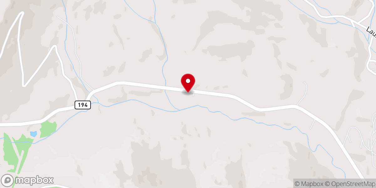 Map showing location of Laurel Knob Church