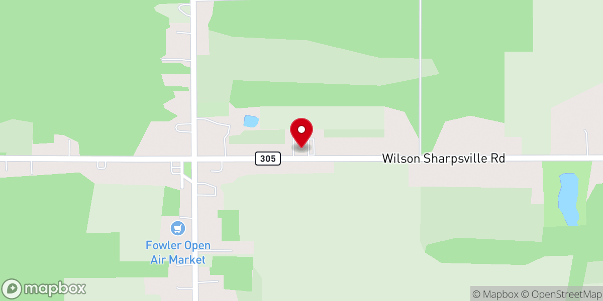 Map showing location of Fowler Community Church