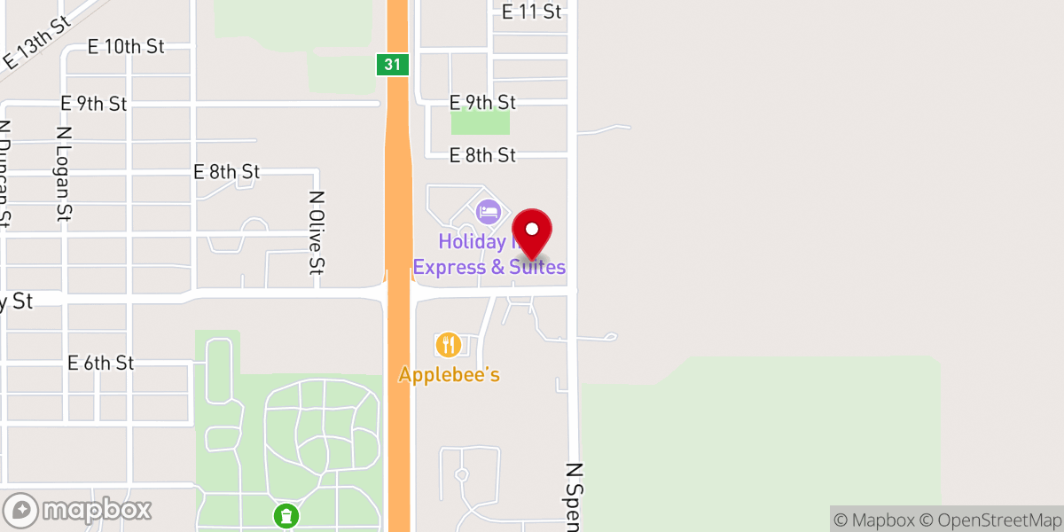 Map showing location of East Side United Methodist Church