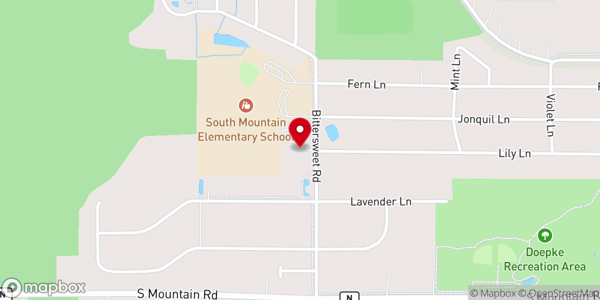 Map showing location of Mountain of the Lord Lutheran