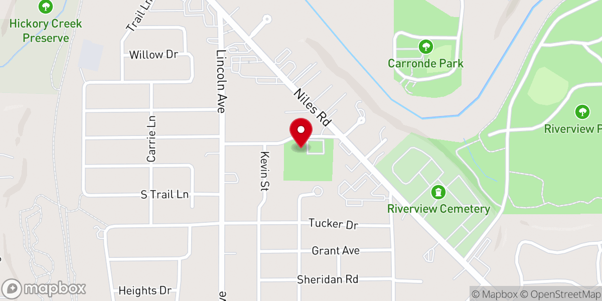 Map showing location of Oakridge Community Church