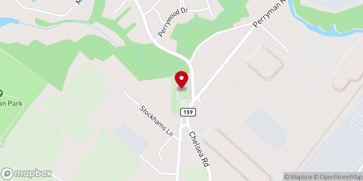 Map showing location of St George's Episcopal Church (Spesutia Church)