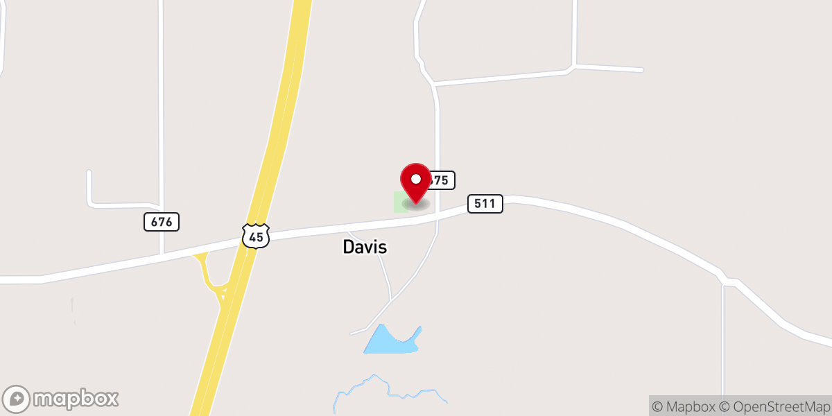 Map showing location of Coopers Chapel Methodist Church