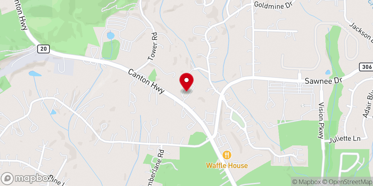 Map showing location of Mountain View Church of Christ