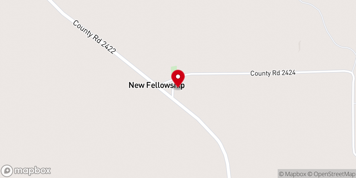 Map showing location of New Fellowship Baptist Church