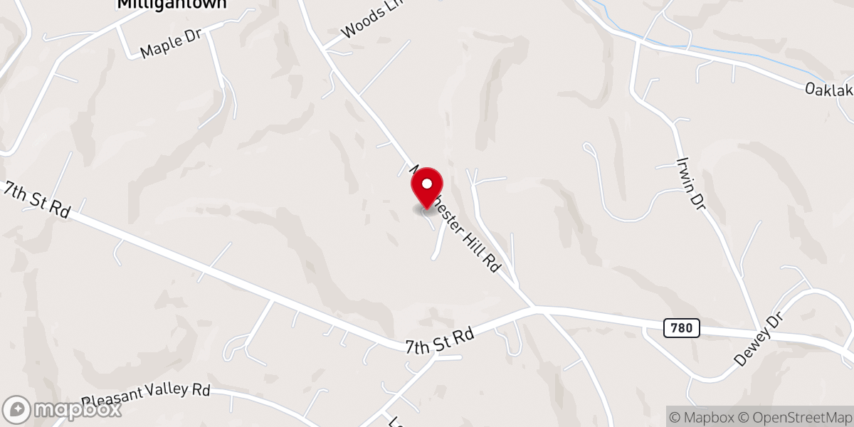 Map showing location of Manchester Reformed Presbyterian Church, RPCNA