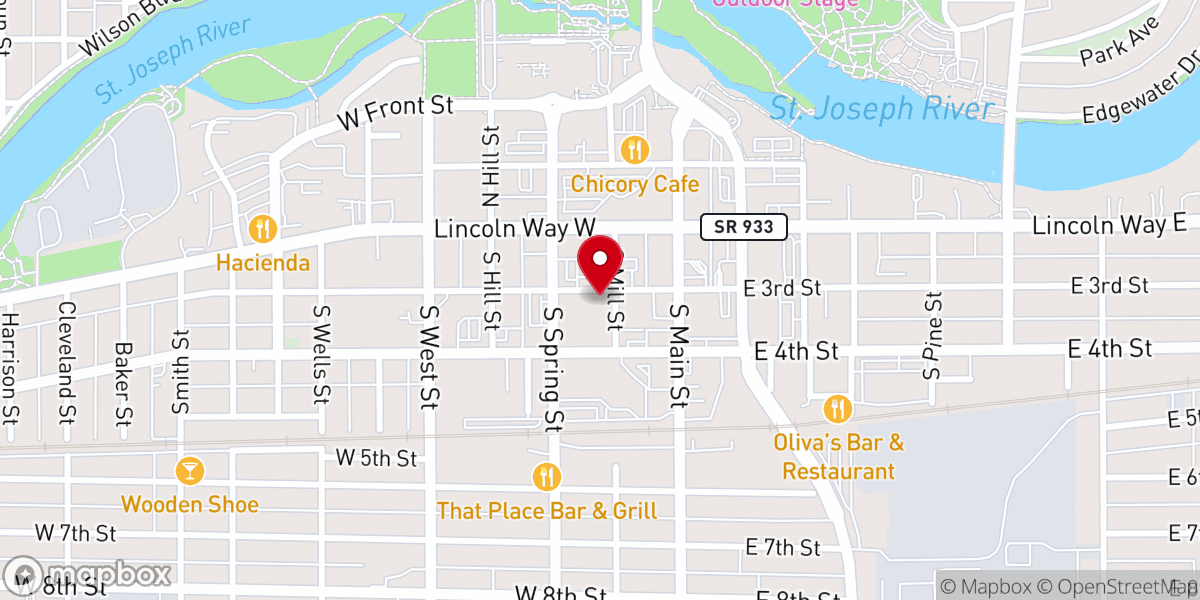 Map showing location of St. Joseph Catholic Church