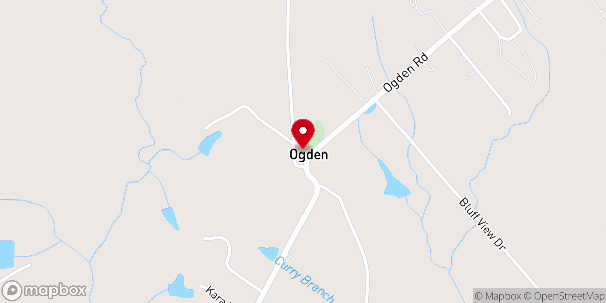 Map showing location of Ogden Baptist Church