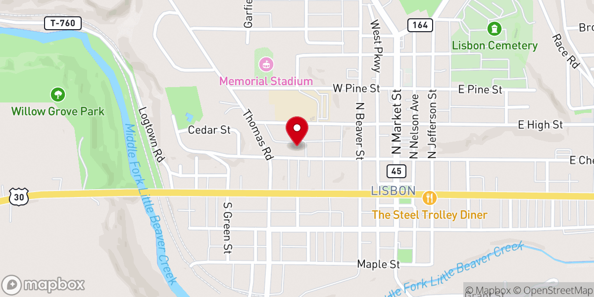 Map showing location of Saint Georges Roman Catholic Church