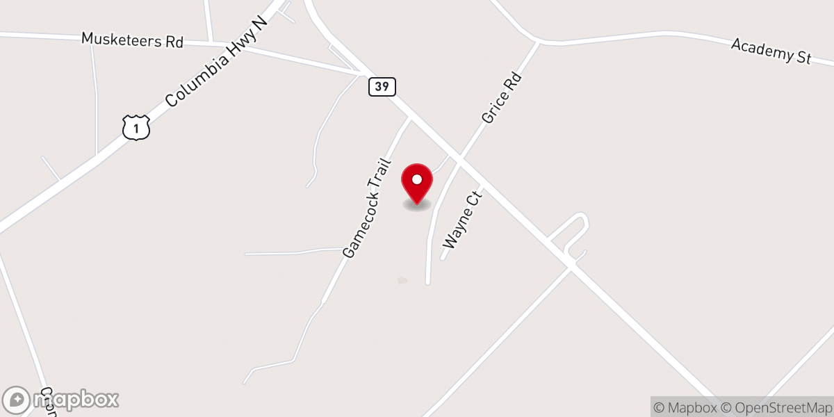Map showing location of Monetta Church