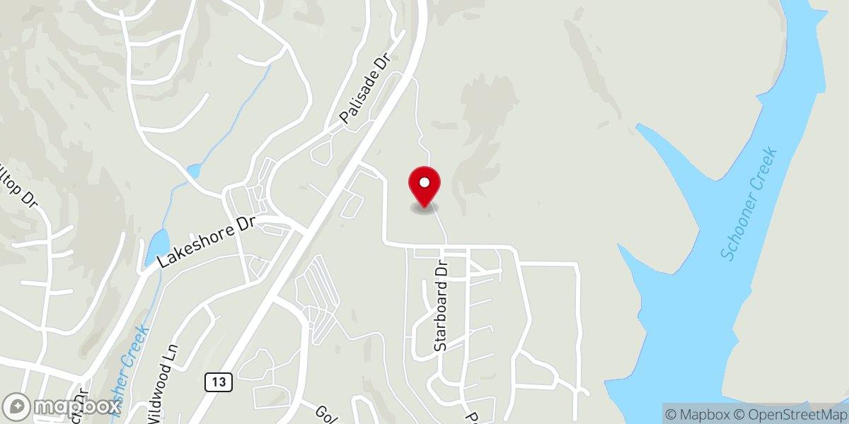 Map showing location of First Baptist Church Kimberling City