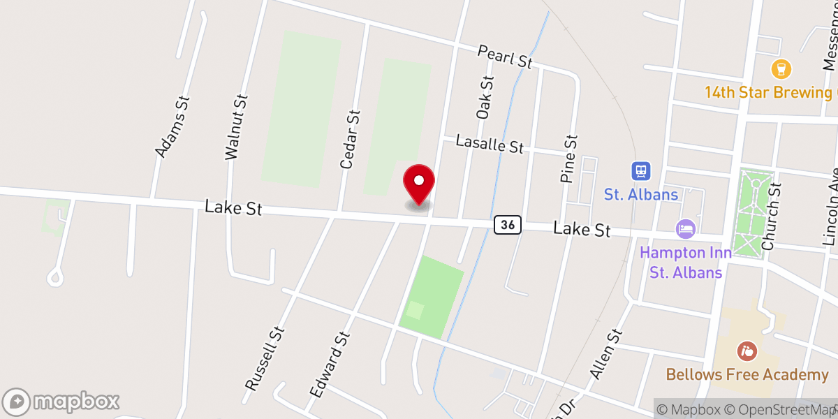 Map showing location of Holy Angels Church