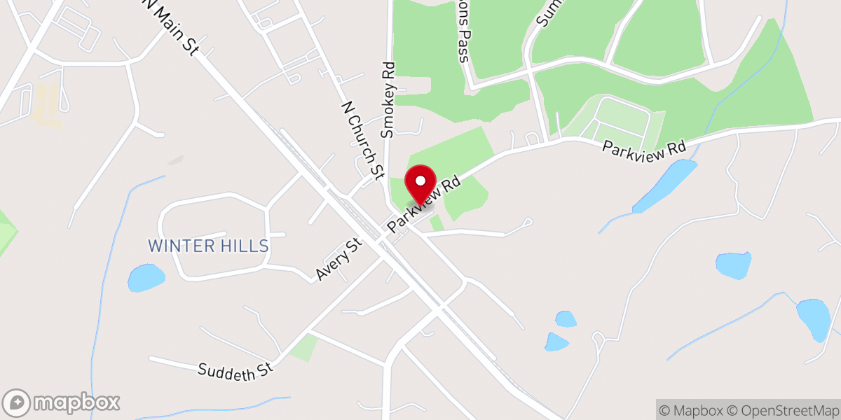 Map showing location of Winterville Community Garden