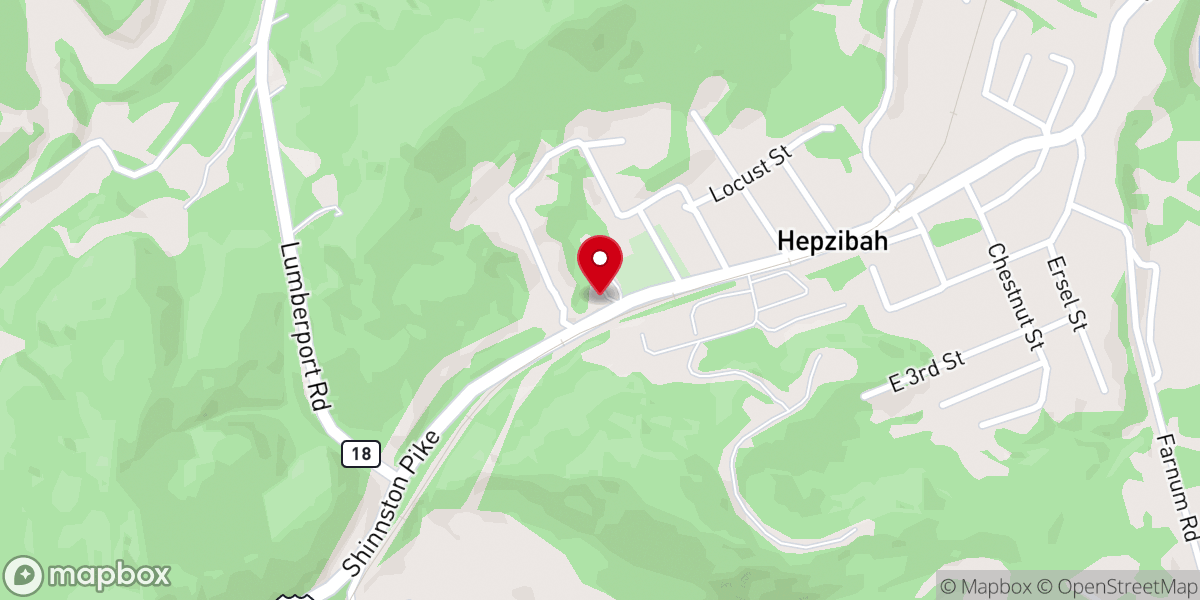 Map showing location of Hepzibah Baptist Church