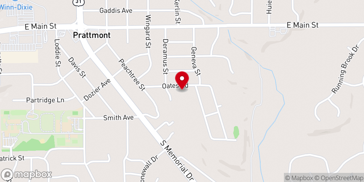 Map showing location of Open Door Baptist Church