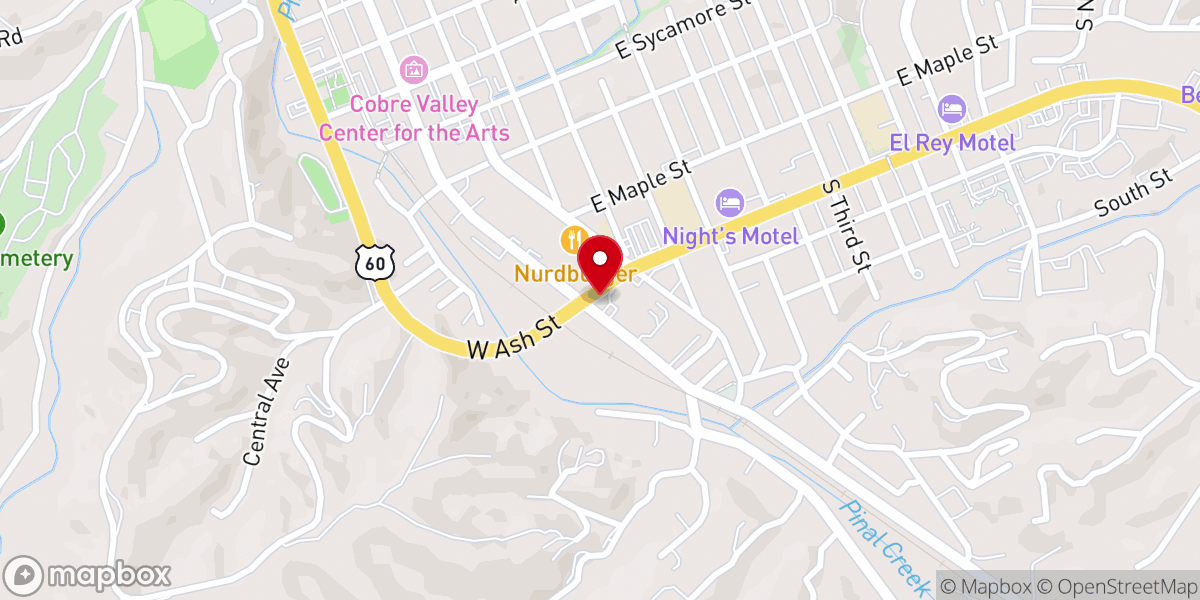 Map showing location of Globe Active Adult Center